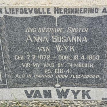 WYK Anna Susanna, van 1872-1953