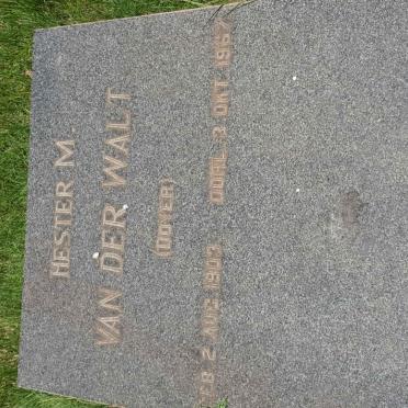 WALT Hester M., van der nee DOYER 1903-1967