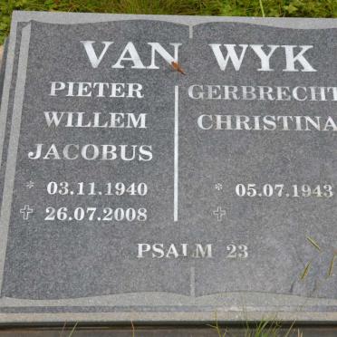 WYK Pieter Willem Jacobus, van 1940-2008 &amp; Gerbrecht Christina 1943-