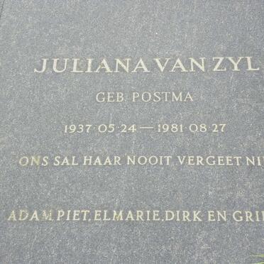 ZYL Juliana, van nee POSTMA 1937-1981