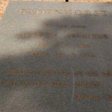 BADENHORST Francois Arnoldus 1922-1974