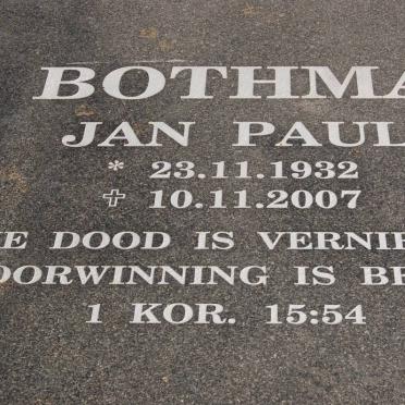 BOTHMA Jan Paul 1932-2007
