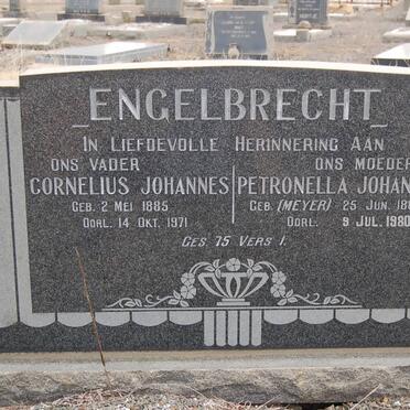 ENGELBRECHT Cornelius Johannes 1885-1971 &amp; Petronella Johanna MEYER 1887-1980