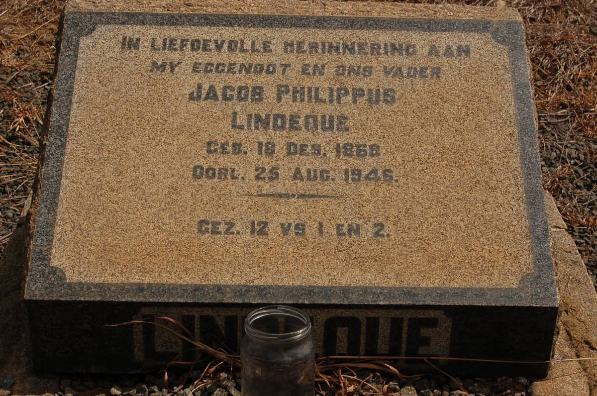 LINDEQUE Jacob Philippus 1869-1946