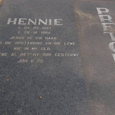 PRETORIUS Hennie 1937-1994