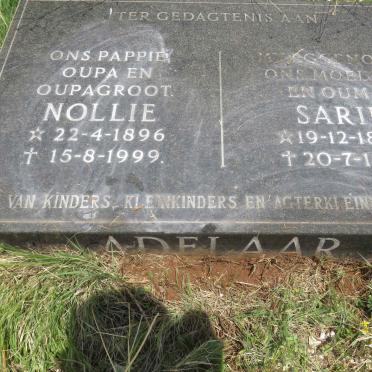 ADELAAR Nollie 1896-1999 &amp; Sarie 1890-1987