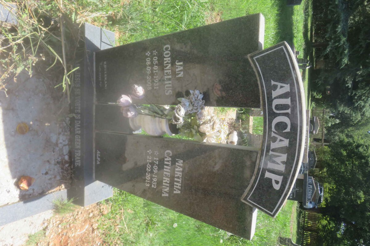 AUCAMP Jan Cornelius 1931-2008 &amp; Martha Catherina 1932-2013