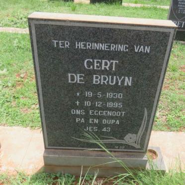 BRUYN Gert, de 1930-1995