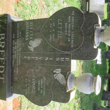 BREEDT Corrie 1952-1998 &amp; Aletta Johanna 1955-1993