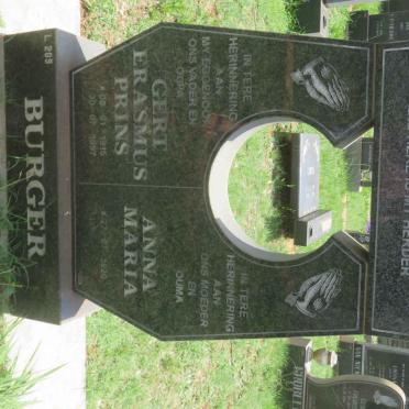 BURGER Gert Erasmus Prins 1915-1997 &amp; Anna Maria 1920-