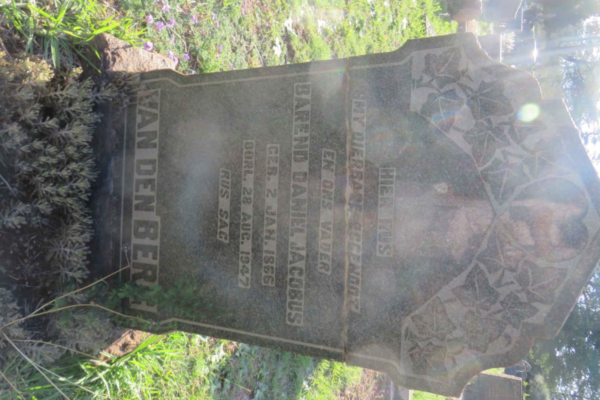 BERG Barend Daniel Jacobus, van den 1866-1947