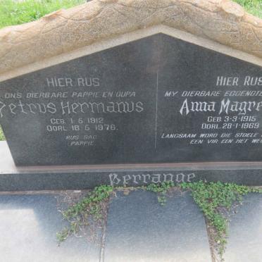 BERRANGE Petrus Hermanus 1912-1976 &amp; Anna Magretha 1915-1969