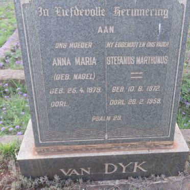 DYK Stefanus Marthunus, van 1872-1959 &amp; Anna Maria NAGEL 1879-