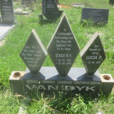 DYK Schalk W.H., van 1953-2006 &amp; Lucia P. 1957-