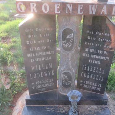 GROENEWALD Willem Lodewyk 1940-2015 &amp; Isabella Cornelia 1937-2017
