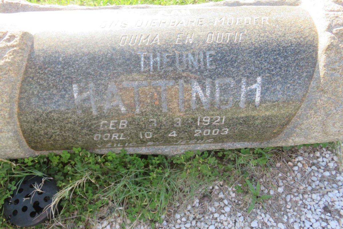 HATTINGH Wilhelm H. 1920-1962 &amp; Theunie 1921-2003