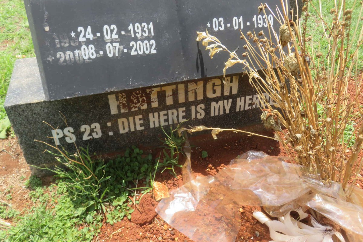 HATTINGH Johannes Hendrik Petrus 1931-2002 &amp; Alice Naomi 1939-