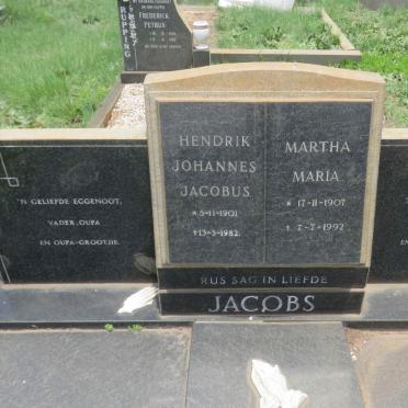 JACOBS Hendrik Johannes Jacobus 1901-1982 &amp; Martha Maria 1907-1992
