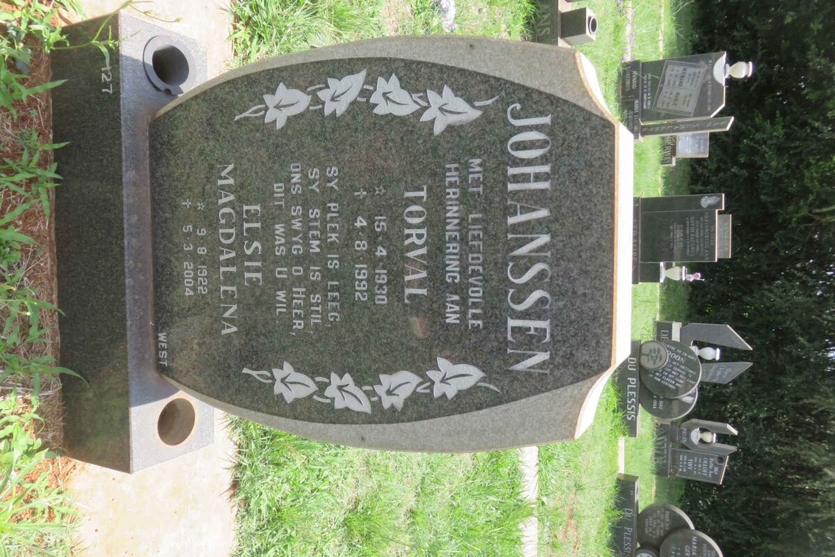 JOHANSSEN Torval 1930-1992 &amp; Elsie Magdalena 1922-2004