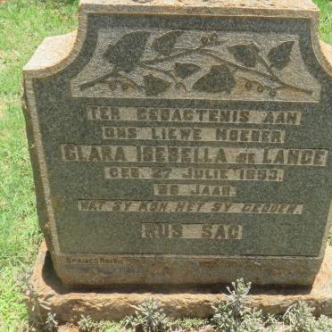 LANGE Clara Isebella, de 1853-