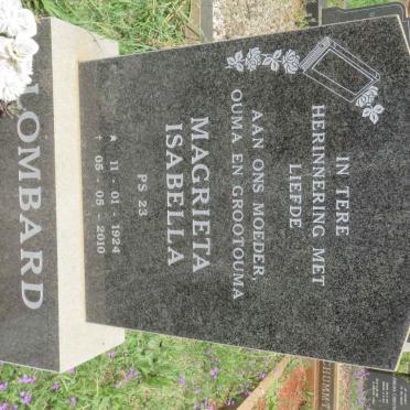 LOMBARD Magrieta Isabella 1924-2010