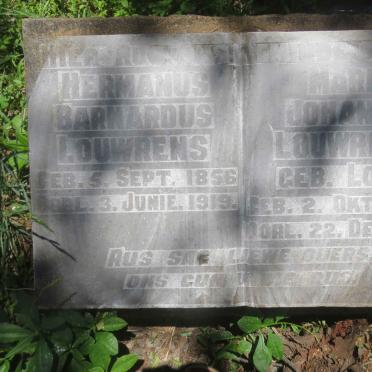 LOUWRENS Hermanus Barnardus 1856-1919 &amp; Maria Johanna LOUW 1860-1950