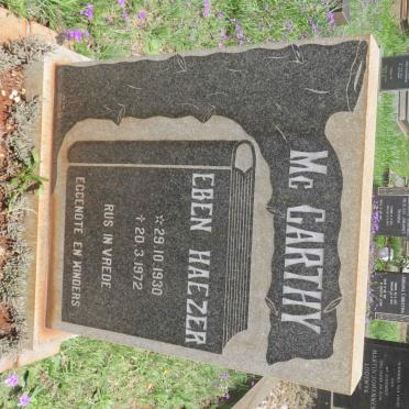 McCARTHY Eben Haezer 1930-1972