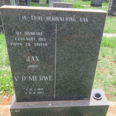 MERWE Jan, v.d. 1951-1993