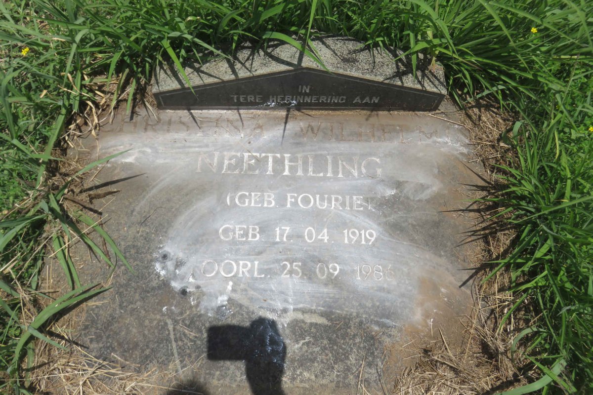 NEETHLING Christina Wilhelmina nee FOURIE 1919-1986