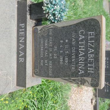 PIENAAR Elizabeth Catharina nee VAN DEVENTER 1890-1980