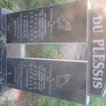 PLESSIS Gideon Machiel, du 1937- &amp; Susara Johanna 1935-2015