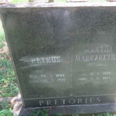 PRETORIUS Petrus 1893-1966 &amp; Martha Margaretha BOSHOFF 1894-1964
