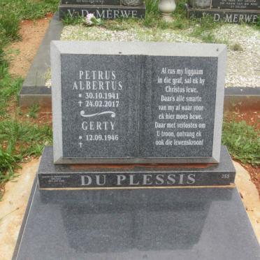 PLESSIS Petrus Albertus, du 1941-2017 &amp; Gerty 1946-