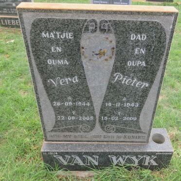 WYK Pieter, van 1943-2009 &amp; Vera 1944-2005