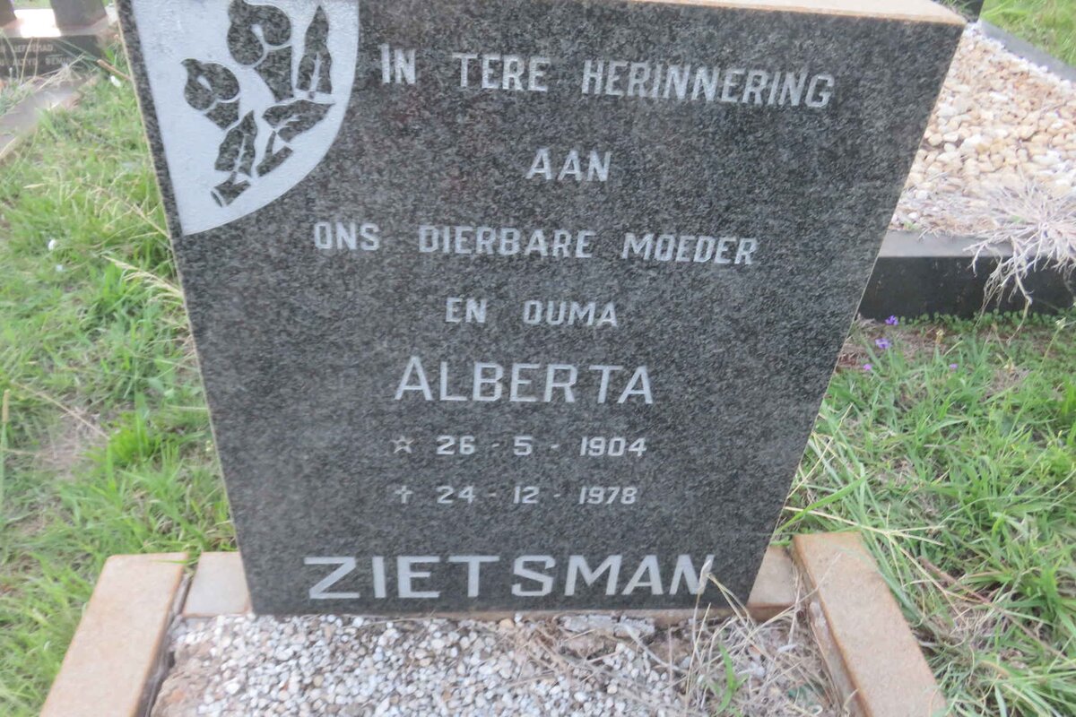 ZIETSMAN Alberta 1904-1978