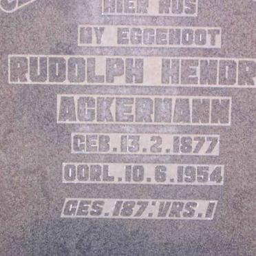 ACKERMANN Rudolph Hendrik 1877-1954