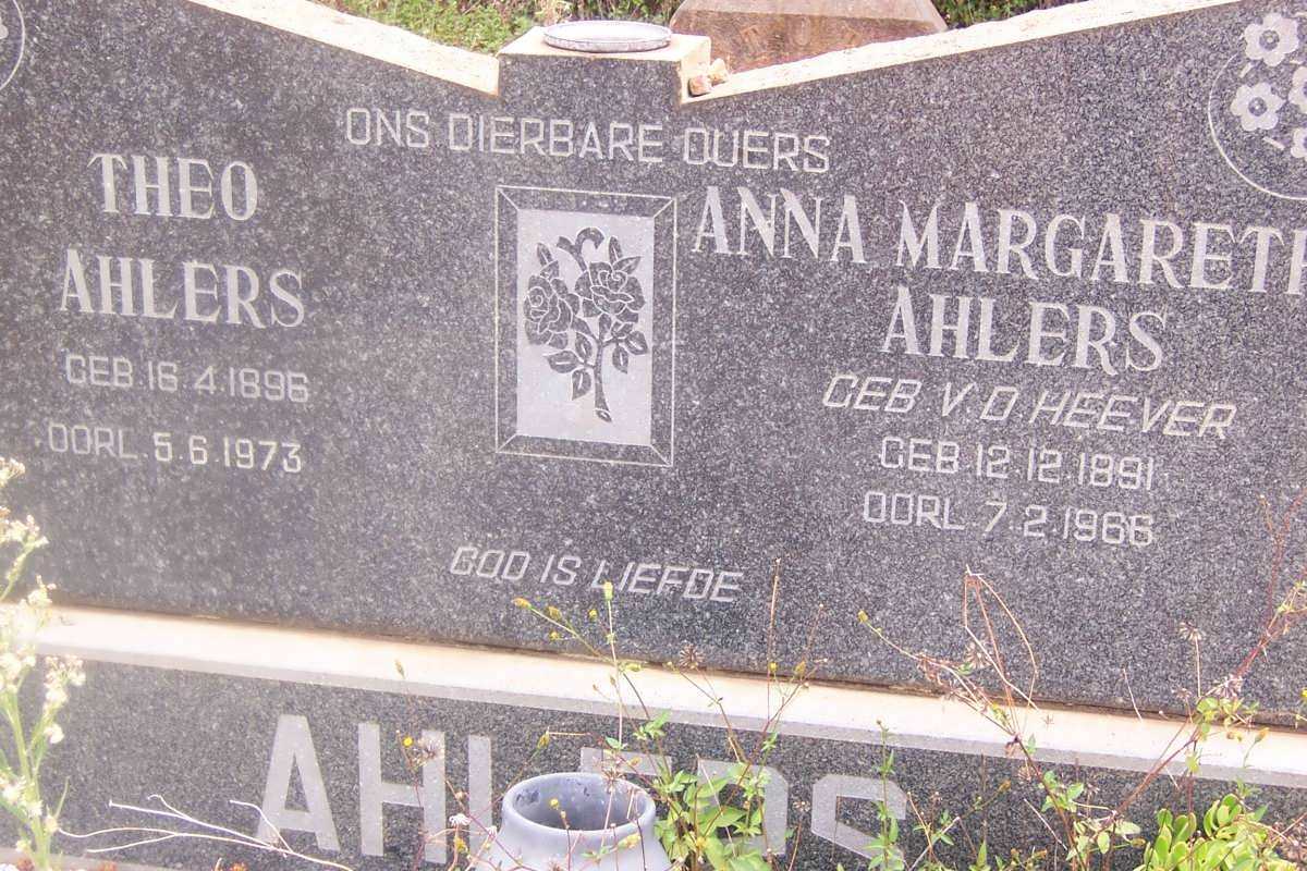 AHLERS Theo 1896-1973 &amp; Anna Margaretha V.D. HEEVER 1891-1966