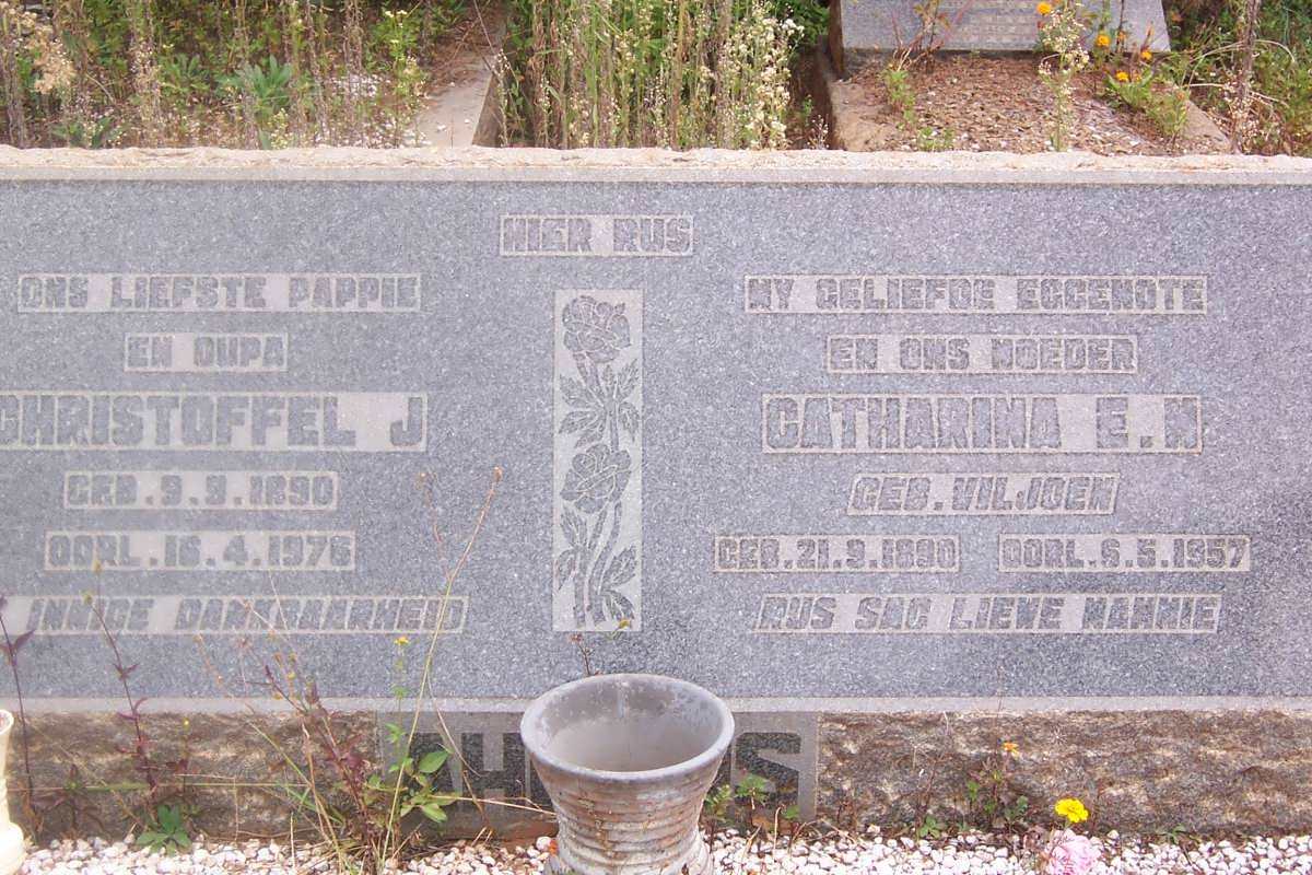 AHLERS Christoffel J. 1890-1976 &amp; Catharina E.N. VILJOEN 1890-1957