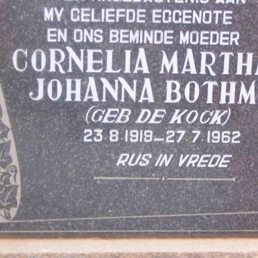 BOTHMA Calvyn 1917-1988 &amp; Cornelia Martha Johanna DE KOCK 1919-1962