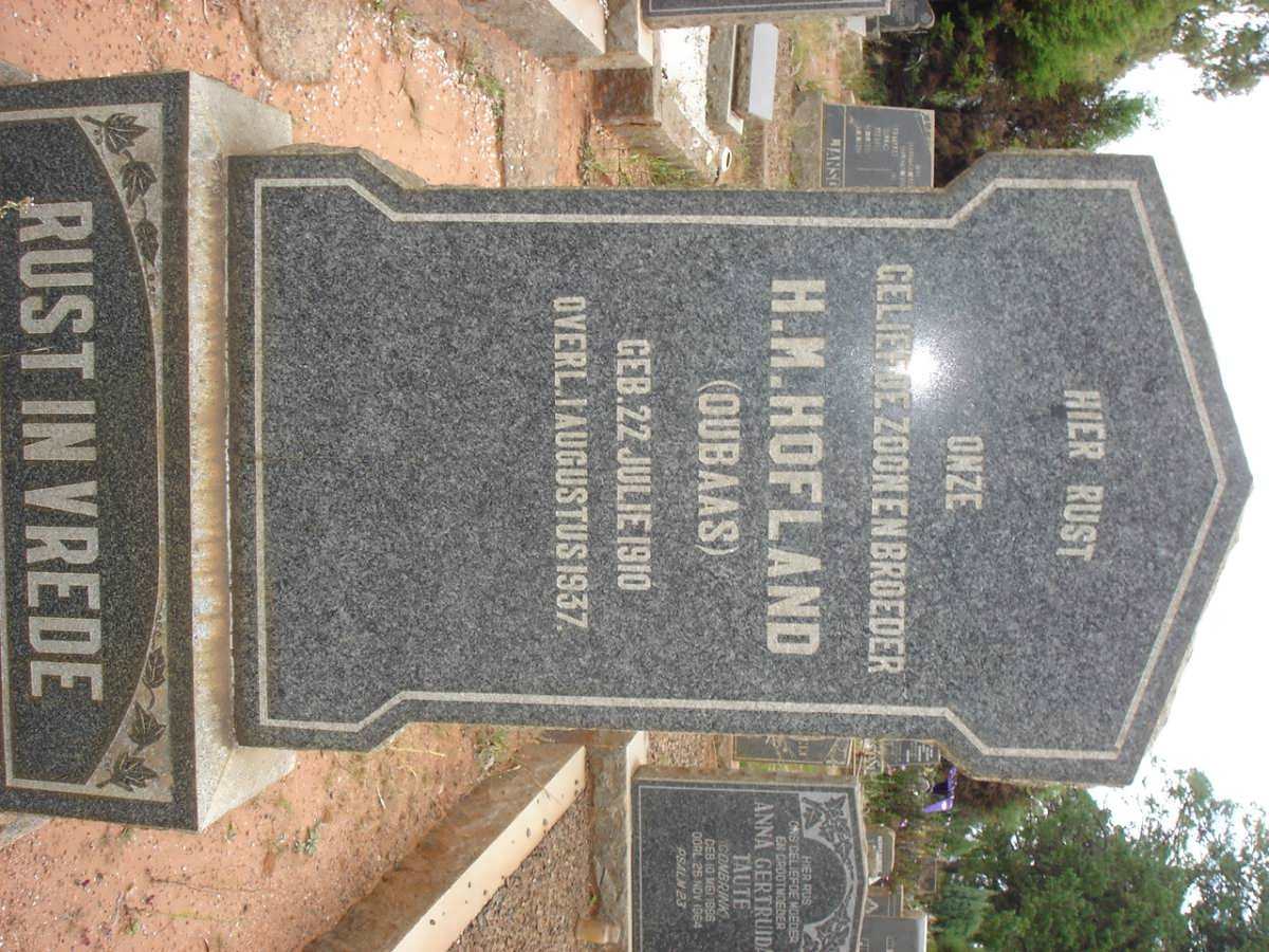 HOFLAND H.M. 1910-1937