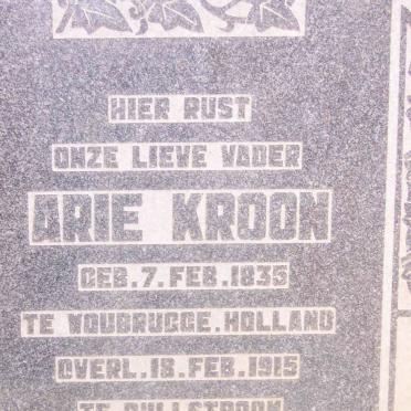 KROON Arie 1835-1915