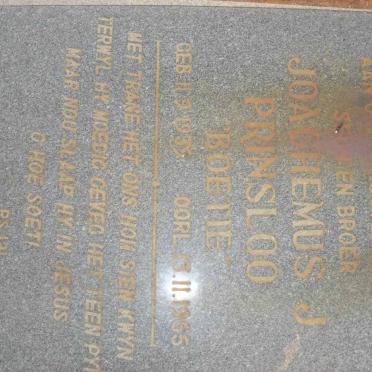PRINSLOO Joachemus J. 1935-1955