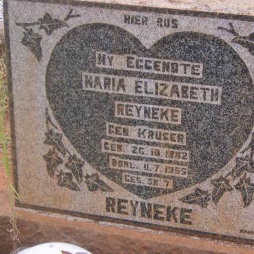 REYNEKE Maria Elizabeth nee KRUGER 1882-1955