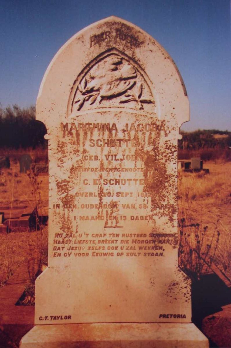 SCHUTTE Marthina Jacoba nee VILJOEN -1912