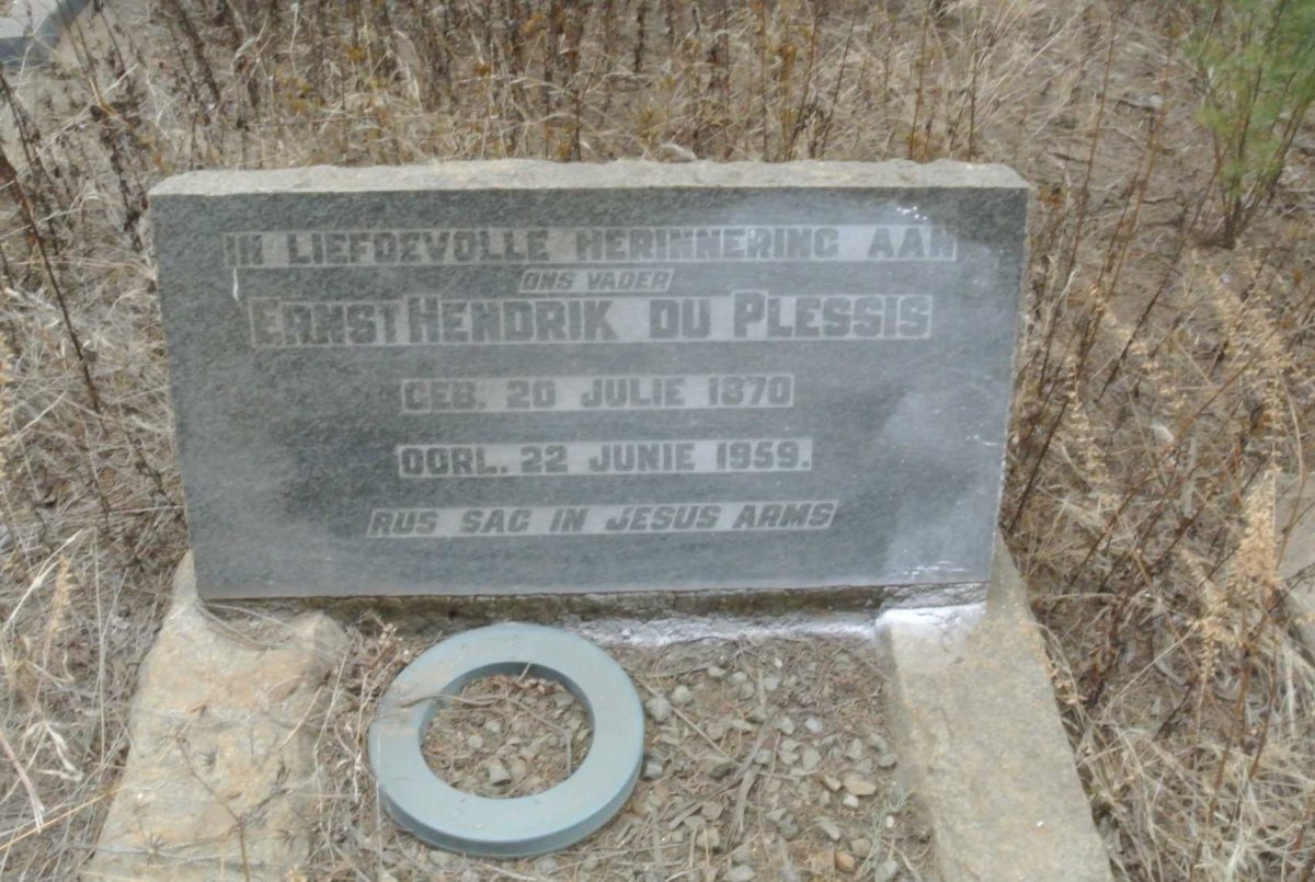 PLESSIS Ernst Hendrik, du 1870-1959