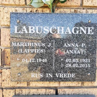 LABUSCHAGNE Marthinus J. 1946- &amp; Anna P. 1931-2015