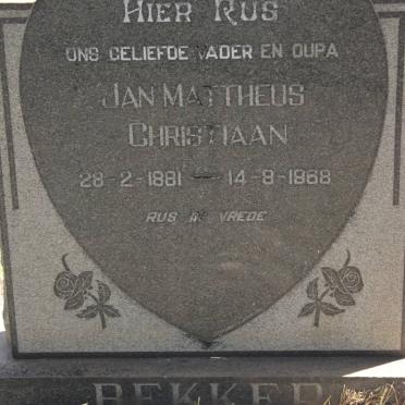 BEKKER Jan Mattheus Christiaan 1881-1968