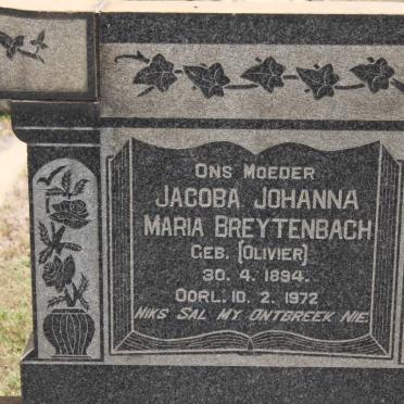BREYTENBACH Jacoba Johanna Maria geb OLIVIER 1894-1972