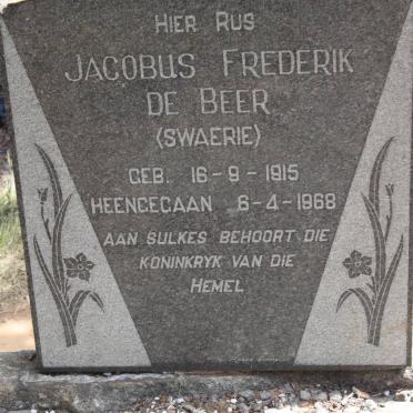 BEER Jacobus Frederik, de 1915-1968