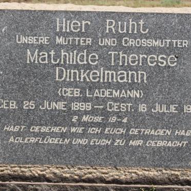DINKELMANN Mathilde Therese geb LADEMANN 1899-1967